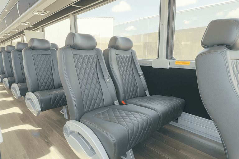 interior of Memphis Coach Bus Service charter bus